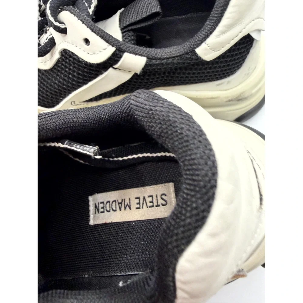 Steve Madden Possession POSS03S1‎ Womens 6 M Black Tan Lace-Up Platform Shoes
